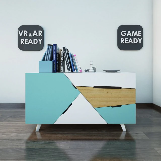 chest of drawer2 vr ar game ready 3D Model .c4d .max .obj .3ds .fbx .stl .blend