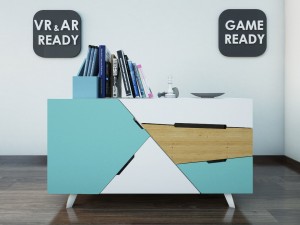 chest of drawer2 vr ar game ready 3D Model
