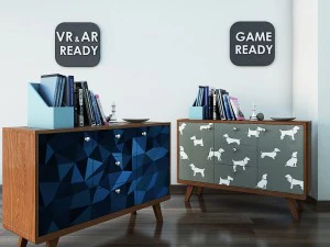 chest of drawer3 vr ar game ready 3D Model
