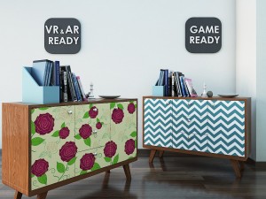 chest of drawer3 vr ar game ready 3D Model