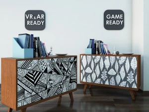chest of drawer3 vr ar game ready 3D Model