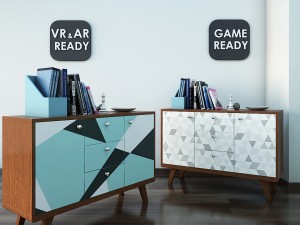 chest of drawer3 vr ar game ready 3D Model