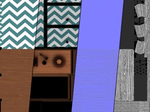 chest of drawer3 vr ar game ready 3D Model