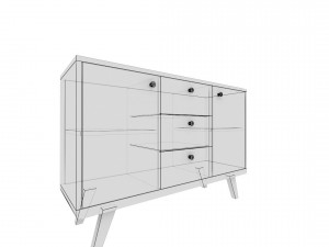 chest of drawer3 vr ar game ready 3D Model
