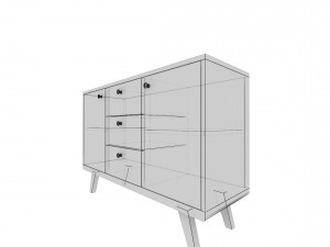 chest of drawer3 vr ar game ready 3D Model
