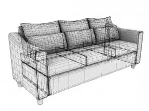 sofa01 vr ar game ready 3D Model