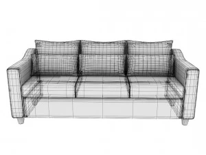 sofa01 vr ar game ready 3D Model