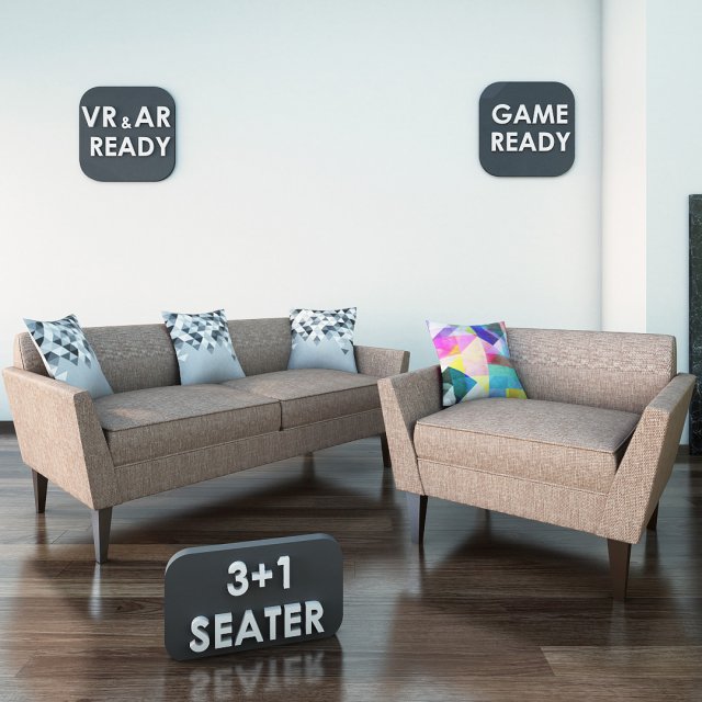 sofa02 vr ar game ready Modelo 3D .c4d .max .obj .3ds .fbx .stl .blend 