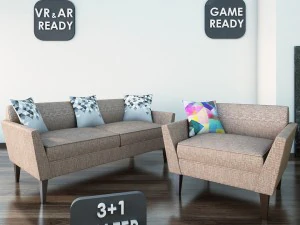 Gioco Sofa02 VR AR pronto Modello 3D