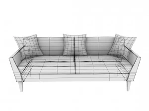 sofa02 vr ar game ready 3D Model