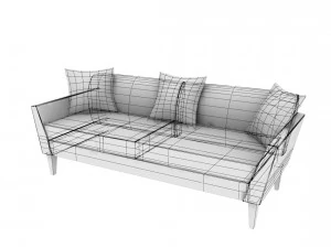 sofa02 vr ar game ready 3D Model