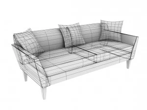 sofa02 vr ar game ready 3D Model