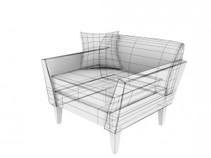 sofa02 vr ar game ready 3D Model