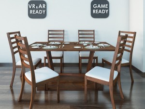 dining table01 vr ar game ready 3D Model