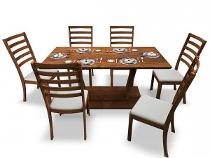 dining table01 vr ar game ready 3D Model