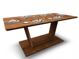 dining table01 vr ar game ready Model 3D