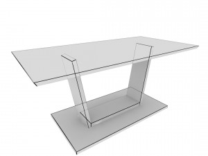 dining table01 vr ar game ready Model 3D
