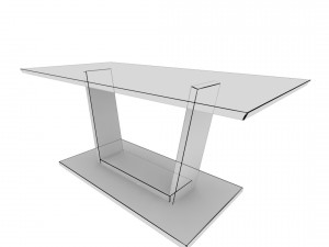 dining table01 vr ar game ready Model 3D