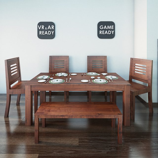 dining table02 vr ar game ready Modelo 3D .c4d .max .obj .3ds .fbx .stl .blend 