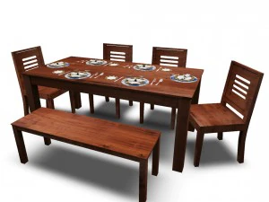 dining table02 vr ar game ready 3D Model