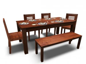 dining table02 vr ar game ready 3D Model