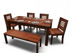 dining table02 vr ar game ready 3D Model