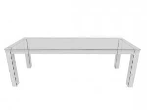 dining table02 vr ar game ready 3D Model