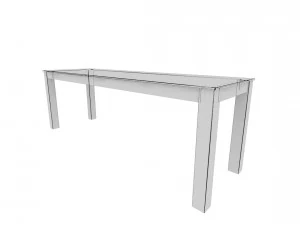 dining table02 vr ar game ready 3D Model