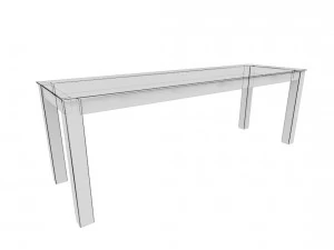 dining table02 vr ar game ready 3D Model