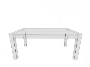 dining table02 vr ar game ready 3D Model