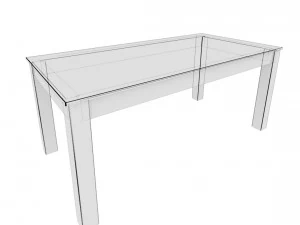 dining table02 vr ar game ready 3D Model
