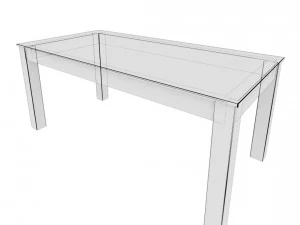 dining table02 vr ar game ready 3D Model