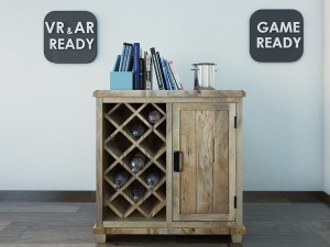bar cabinet vr ar game ready 3D Model