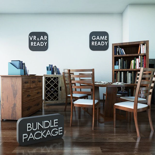 pacchetto pacchetto mobili 01 gioco vr ar pronto Modello 3D .c4d .max .obj .3ds .fbx .stl .blend