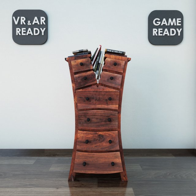 chest of drawer04 vr ar game ready Modelo 3D .c4d .max .obj .3ds .fbx .stl .blend