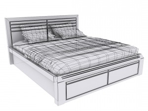 bed 01 vr ar game ready 3D Model