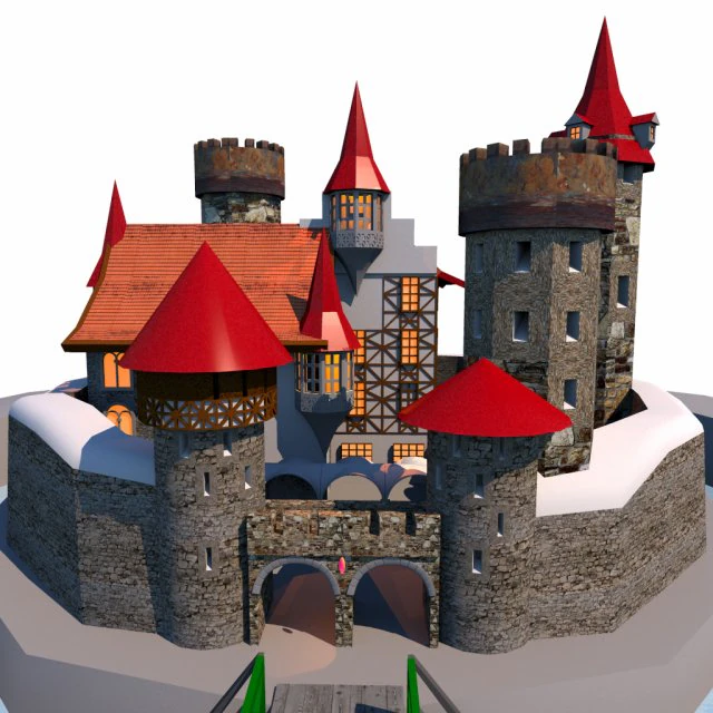 medieval castle 3D Model .c4d .max .obj .3ds .fbx .stl .blend