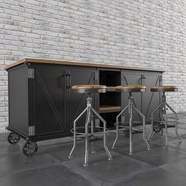 ellis kitchen island with bar stool Modelo 3D .c4d .max .obj .3ds .fbx .stl .blend 