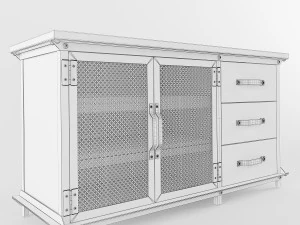 ellis console with drawers 3D Model