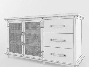 ellis console with drawers 3D Model