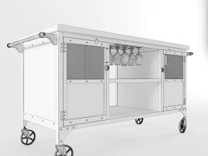 bar cart 3D Model