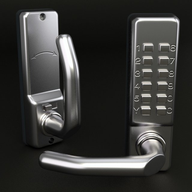 digital door lock Modèle 3D .c4d .max .obj .3ds .fbx .stl .blend 