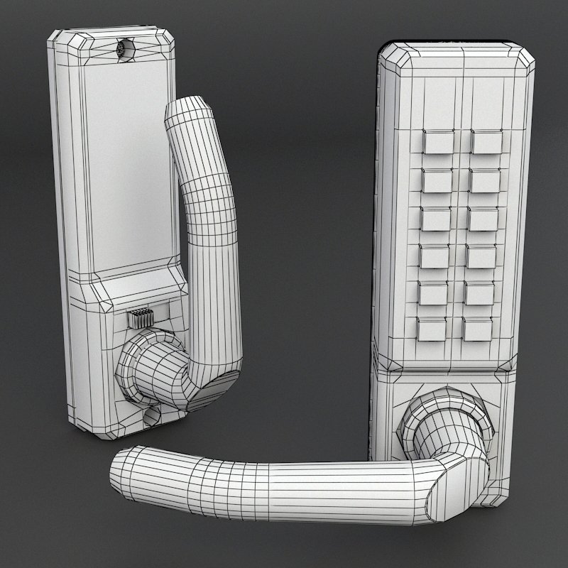 Digital door. Door Lock 3d model. Lock 3d