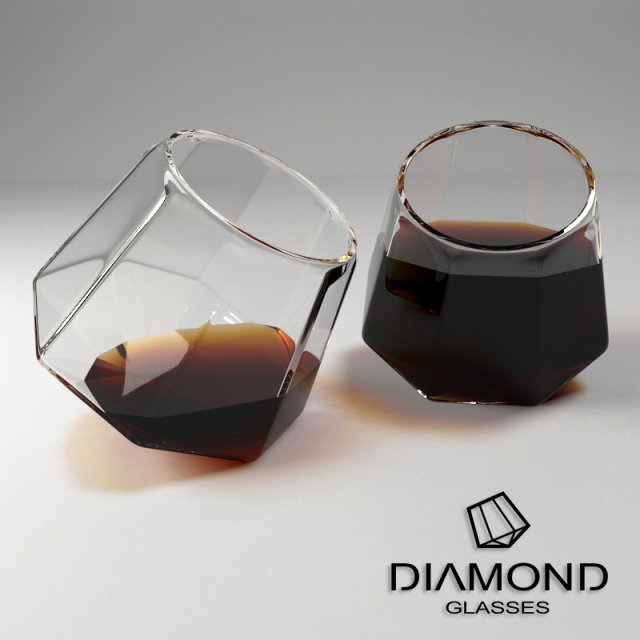 diamond glasses Modelo 3D .c4d .max .obj .3ds .fbx .stl .blend 