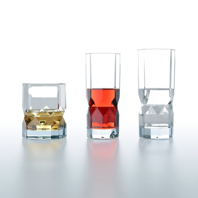 3 glasses with drinks Modelo 3D .c4d .max .obj .3ds .fbx .stl .blend 
