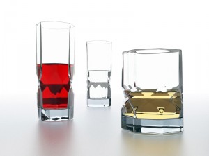 3 glasses with drinks Modelo 3D