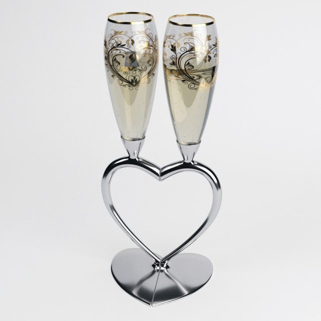 wedding glasses 3D Модель .c4d .max .obj .3ds .fbx .stl .blend 
