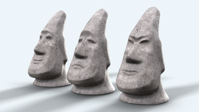 stone face moai Modèle 3D .c4d .max .obj .3ds .fbx .stl .blend 