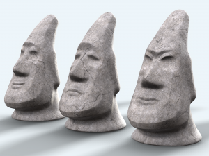 stone face moai 3D Model