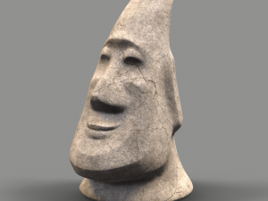 stone face moai Modèle 3D